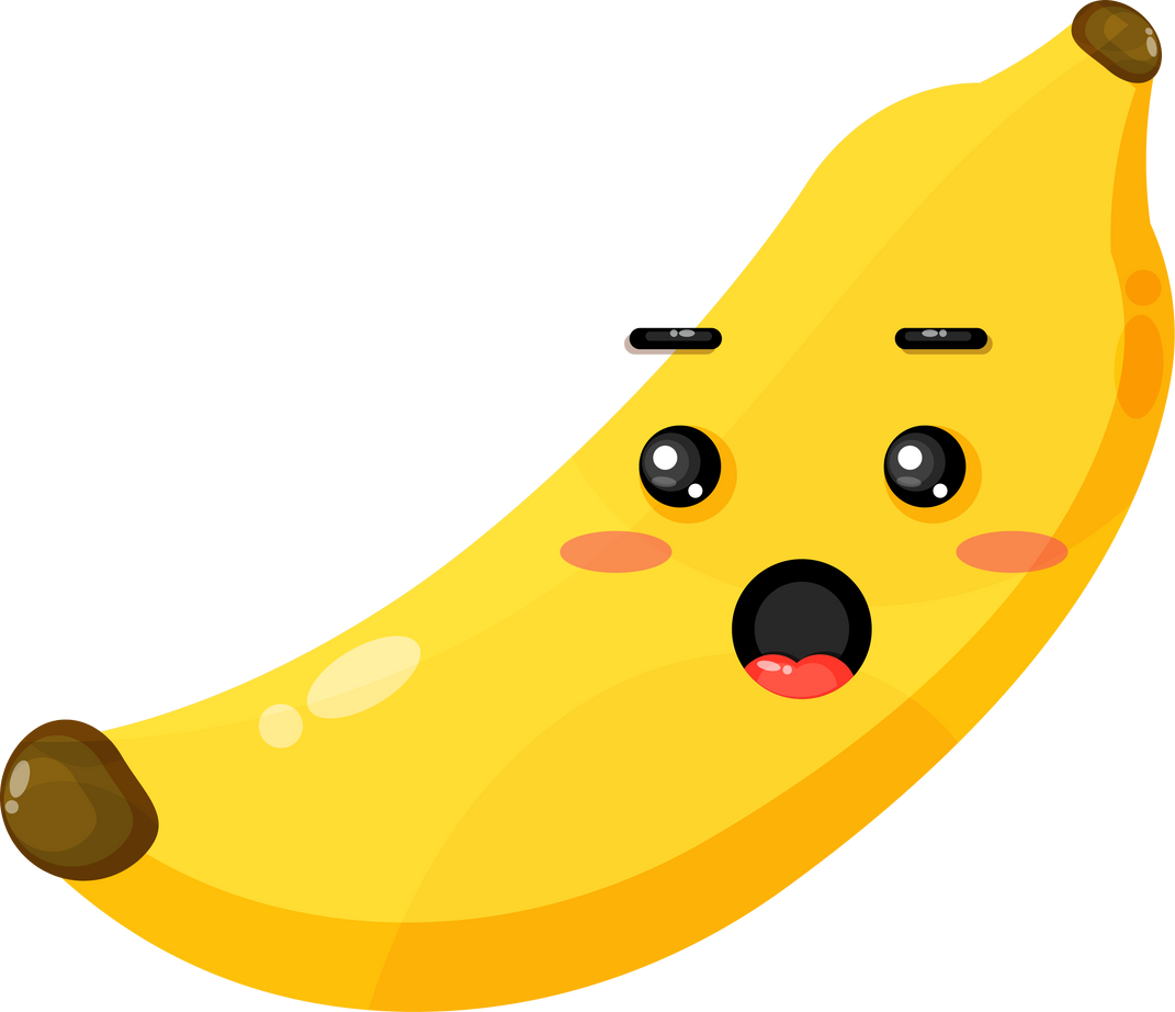 Cute banana emoticon